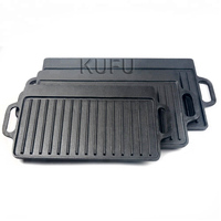 Grille de cuisson rectangulaire en fonte à double brûleur réversible