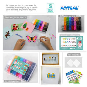 Offre Spéciale 24 <span class=keywords><strong>perles</strong></span> de couleur Perler boîte en plastique ensemble de <span class=keywords><strong>perles</strong></span> de fer 5mm Kit pour enfants bricolage jouets fabriqués - Product Image 5