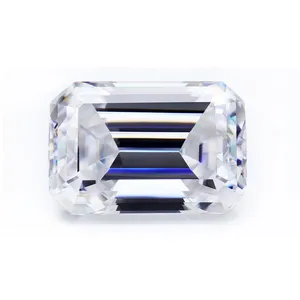 GRA Emerald Cut White D EF GH IJ Moissanite Diamond 5x7mm 1 Carats Loose Lab Grown Moissanite Emerald Price