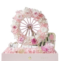 Boite à cadeau lumineuse en acrylique avec fleur de Rose pour la saint-valentin, fausse fleur, pour un cadeau romantique, pour une petite amie