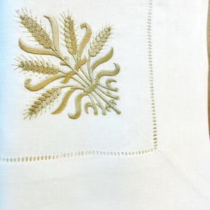 <span class=keywords><strong>Tovaglioli</strong></span> <span class=keywords><strong>e</strong></span> Tovaglie in Lino con Foglia d'Oro, Lavabili ed Ecologici, Moderni <span class=keywords><strong>e</strong></span> Lussuosi, con Orlo a Punto Smirne, per Matrimoni - Product Image 3