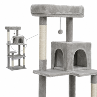 En gros Arbre à chat multi-niveaux extra haut en sisal avec hamac double en peluche et griffoir