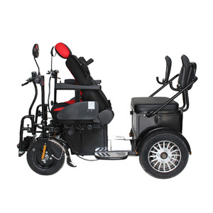 Silla de ruedas eléctrica todo terreno motorizada de asiento doble Fat Tire - Product Image 6