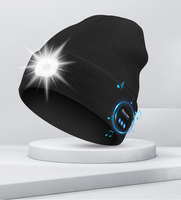 Chapeau tricoté camouflage respirant et imperméable rechargeable avec lumière LED intégrée pour casque audio, unisexe, pour adultes, idéal pour les voyages en extérieur