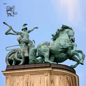 Escultura de <span class=keywords><strong>Guerrero</strong></span> Romano en Bronce Fundido Antiguo de Gran Tamaño BLVE, Estatua de Carruaje de Caballos para Monumentos, Techos de Edificios y Proyectos Públicos - Product Image 1