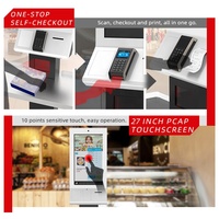 MAKEN Terminal de paiement à écran tactile de 27 pouces Machine d'épicerie Kiosque de paiement automatique