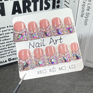 Diseño exclusivo <span class=keywords><strong>de</strong></span> lujo 10PCS Prensa acrílica <span class=keywords><strong>Uñas</strong></span> artificiales hechas a mano Mariposa - Product Image 4