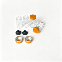 Bouchon et joint pour flacon, flacon tubulaire en verre transparent, verre borosilicate neutre, verre borosilicate à faible teneur en bor, flacon de 2 ml