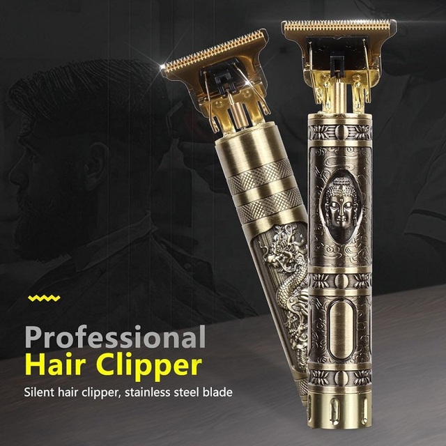 Professional Men's T9 Electric Cordless Hair Trimmer-Vintage Style Beard Hair Cutter Waterproof IPX4 Adjustable Lengths Outdoor