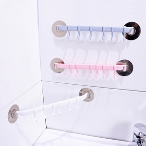 주방 벽걸이 후크 PVC 비 펀칭 및 비 마킹 접착 후크 욕실 타월 랙 - Product Image 1