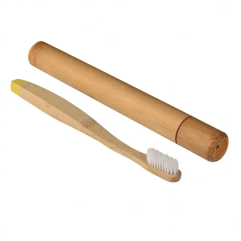 Tingsheng 100% green environmental mao bamboo round handle naturally bamboo toothbrush stand biodegradable