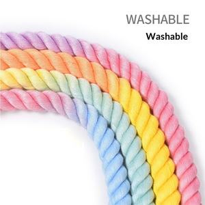 Correa de Algodón Trenzada con Degradado Arcoíris en Varios Colores para Perros Medianos/Grandes, Correa de Tracción para Correr - Product Image 4