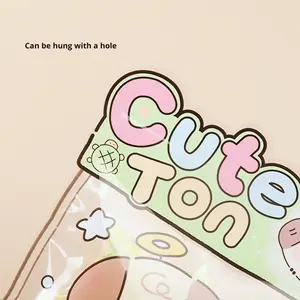 Grand sac <span class=keywords><strong>de</strong></span> conservation refermable en PET/CPP avec fermeture éclair, motif dessin animé mignon, pour aliments pour bébés, enfants et étudiants - Product Image 3