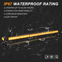 Lampu sorot LED ukuran penuh, lampu sorot Bar dudukan atap kendaraan peringatan darurat 12V 24 Volt amber