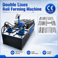 Ligne de production automatique de profilés en acier pour ossature légère, profilés de plafond et rails de cloison sèche, personnalisable, à double ligne, pour la fabrication de profilés en acier à profilé mince