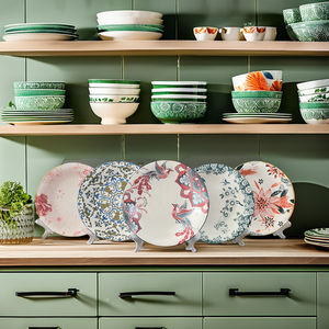 Piring sup <span class=keywords><strong>omega</strong></span> 9.25 Decal porselen Set piring harian Tiongkok untuk Hotel-Chic Set piring alat makan langsung pabrikan - Product Image 1