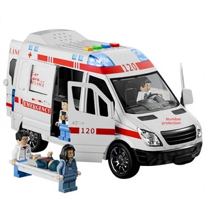 Grande ambulance jouet en plastique à l'échelle 1:87, avec cinq portes ouvrables, modèle réaliste avec musique et histoires, pour garçons et filles de 0 à 24 ans - Product Image 1
