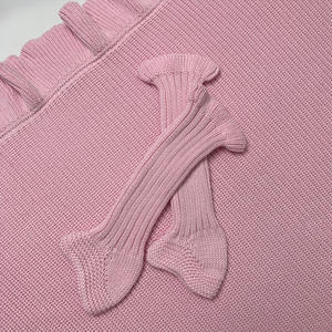 Graziosi stivaletti a maglia con cavo appena nato petalo rosa con volant calzini alti morbidi in cotone 100% scaldagambe pantofole lunghe per la primavera autunnale - Product Image 6