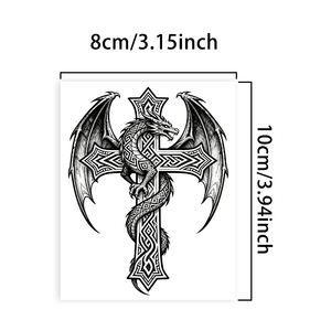 <span class=keywords><strong>Tatuaje</strong></span> temporal de dragón cruzado y dominante, <span class=keywords><strong>tatuaje</strong></span> semipermanente, resistente al agua, dura 2 semanas, <span class=keywords><strong>tatuaje</strong></span> de hierbas realista <span class=keywords><strong>para</strong></span> el cuerpo del brazo - Product Image 2