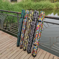 Sac de rangement portable pliable et épaissi pour cannes à pêche, en polyester coloré, double couche, imperméable