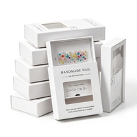 Boîte personnalisée auto-élevable en carton ivoire avec revêtement mat et fenêtre transparente pour l'emballage d'articles de nail art et de vernis à ongles