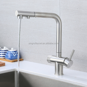 <strong>Commercial</strong> Single-Hole Pull Out <strong>Faucet</strong> with Dual Handles Filter Spout for Hot/Cold/Pure Water in Restaurant Kitchens - Product Image 5