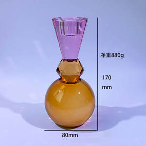 Temizle taşınabilir kristal mumluk ev dekorasyon için kesim cam şamdan için yemek masası zarif fener & kavanoz tutucu - Product Image 3