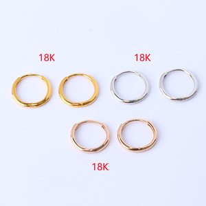 ต่างหูห่วง Xinfly Au750 ดีไซน์เรียบหรูเข้าได้กับทุกสไตล์ ต่างหูทอง 18K สำหรับงานแต่งงานและเป็นของขวัญ เหมาะสำหรับเด็ก - Product Image 1