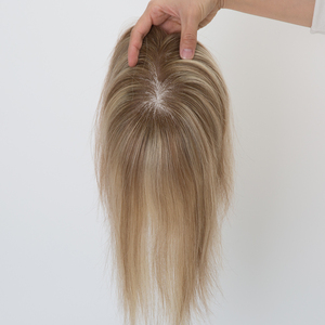 ท็อปเปอร์ผมแท้จากยุโรปเกรดพรีเมียม 3x6x6 รูปทรงลูกแพร์ ฐานโมโน <span class=keywords><strong>ผม</strong></span>ตรงสีน้ำตาลบลอนด์ไล่เฉด ไม่หลุดร่วง สำหรับผู้หญิง - Product Image 1