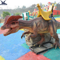 Manège de dinosaures animatroniques réalistes pour adultes et enfants, en caoutchouc et métal, pour parcs à thème.