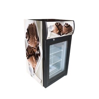 Congélateur vitrine pour crème glacée Meisda SD50B 50L, mini congélateur commercial à porte vitrée pour comptoir, pour magasin
