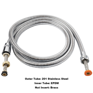 Tuyau de douche en acier inoxydable avec tube extractible, prix d'usine, qualité stable et anti-rupture - Product Image 1
