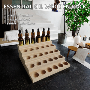 Essential Oil <b>Bottles</b> Wooden Standing Single <b>Storage</b> Display Stand Travel Display Presentation Holder Cosmetic Aromatherapy - Product Image 2