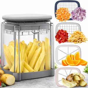 Hachoir multifonctionnel à 4 lames, type presse, pour couper et trancher les légumes et les fruits - Product Image 6