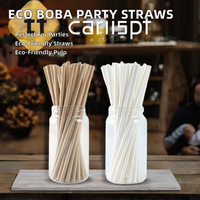 Pailles en papier biodégradables personnalisées Boba, en pure pâte de bois, 6 mm et 12 mm, pour fêtes, usage domestique, bars et restaurants