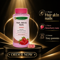 Gummies à la biotine pour les cheveux, la peau et les ongles, 2500 mcg par portion, complément nutritionnel beauté, 80 unités