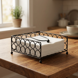 BS International NA180 Porte-serviettes en acier inoxydable de style américain, fait à la main, autoportant, écologique - Product Image 1