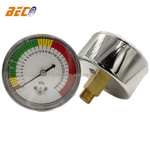 Beco máy đo áp suất viên nang sau 63mm Máy đo áp suất khí <span class=keywords><strong>mbar</strong></span> Đồng hồ đo áp suất vỏ thép đen kết nối bằng đồng thau - Product Image 1