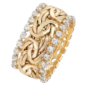 European American Luxury Fashion Brass Punk Wide Band Irregular Twisted Statement Rings for <strong>Right</strong> Hand - Product Image 1