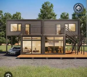 Maison préfabriquée à deux étages entièrement équipée, 2 à 4 chambres, cuisine, salle de bain, structure en acier détachable et extensible, salon en conteneur - Product Image 2