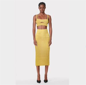 Bronzing Cut-out Vest Top fasciatura gonna 2 pezzi Set donna <span class=keywords><strong>primavera</strong></span> <span class=keywords><strong>estate</strong></span> <span class=keywords><strong>2023</strong></span> - Product Image 1