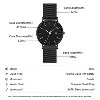 Reloj de Pulsera de Cuarzo con Diseño Clásico 8829, Logotipo Personalizado OEM, Resistente al Agua, de Lujo, con Calendario, para Hombre