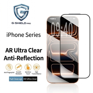 Film de protection d'écran en verre trempé anti-reflet AR pour iPhone 17 16 15 14 13 Pro Max, HD transparent, anti-traces de doigts, couverture intégrale - Product Image 1