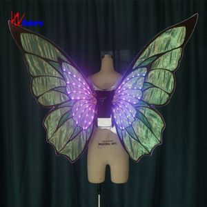 Disfraz de Alas de Mariposa LED Brillantes para Mujer, para Club Nocturno, Bailarina <span class=keywords><strong>Gogo</strong></span>, Festival Rave, Desfile, Actuación - Product Image 3