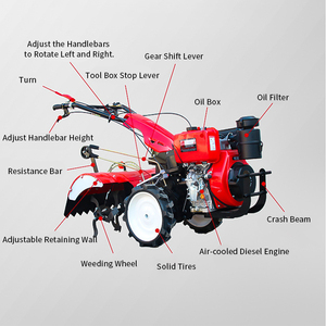 Motozappa Diesel per Agricoltura e Giardinaggio, con Funzioni di Aratura, Fertilizzazione, Riempimento e Diserbo - Product Image 3