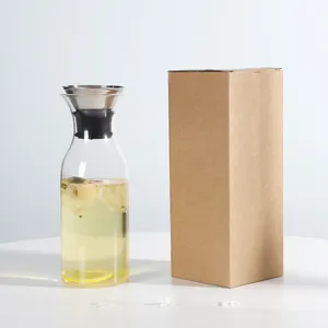 2024 New Arrival 1L Clear Empty Borosilicate Glass Water Bottle Brewing Tea Water Juicing Bottles