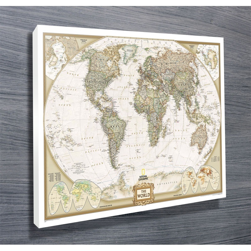 Hot Sale Canvas Painting World Map