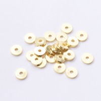 XINYU Perles entretoises plates en laiton plaqué or 18 carats, épaisseur 1 mm, 100 pièces/paquet, disques en vrac 4 mm/5 mm/6 mm/8 mm, apprêts pour bijoux de bracelet
