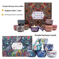 Coffret cadeau écologique pour la Saint-Valentin et Noël, bougies en cire de soja dans une boîte en fer, résistantes au vent, semi-artisanales, plusieurs senteurs