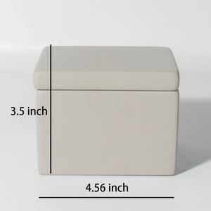 Bougies rectangulaires en béton avec <span class=keywords><strong>couvercle</strong></span> en béton pour la décoration intérieure, conteneur de bougies, vente en gros en usine en Chine - Product Image 3